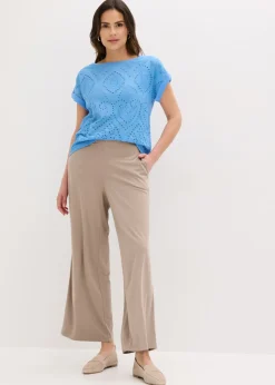 New Camiseta con encaje calado Mujer Camisetas|Novedades