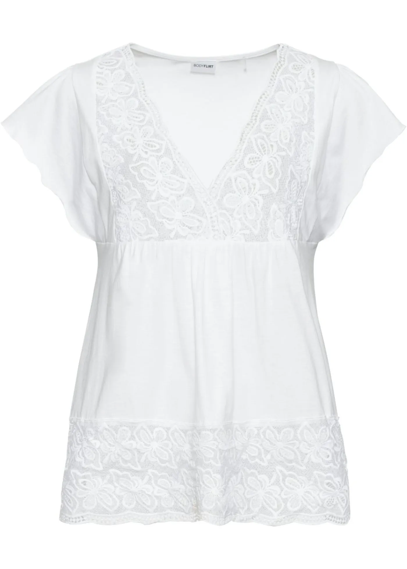 Online Camiseta con encaje en el escote Mujer Camisetas