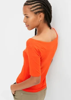 Clearance Camiseta con escote bañera en mezcla de viscosa Mujer Camisetas