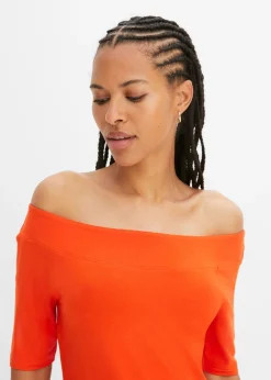 Clearance Camiseta con escote bañera en mezcla de viscosa Mujer Camisetas