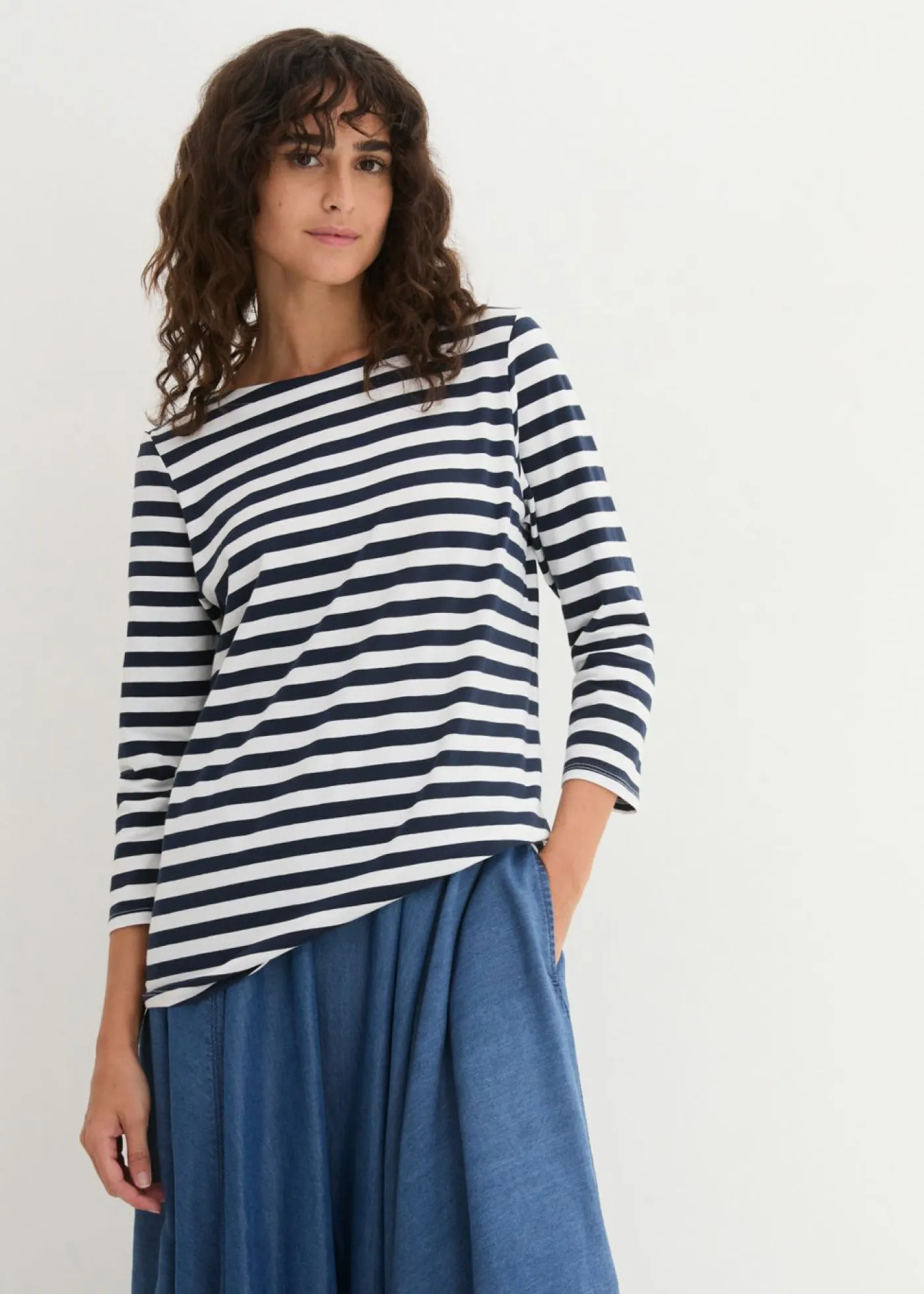 Camiseta con escote barco Mujer Básicos|Camisetas