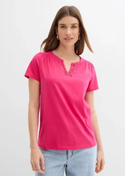 Best Camiseta con escote decorativo Mujer Camisetas|Novedades