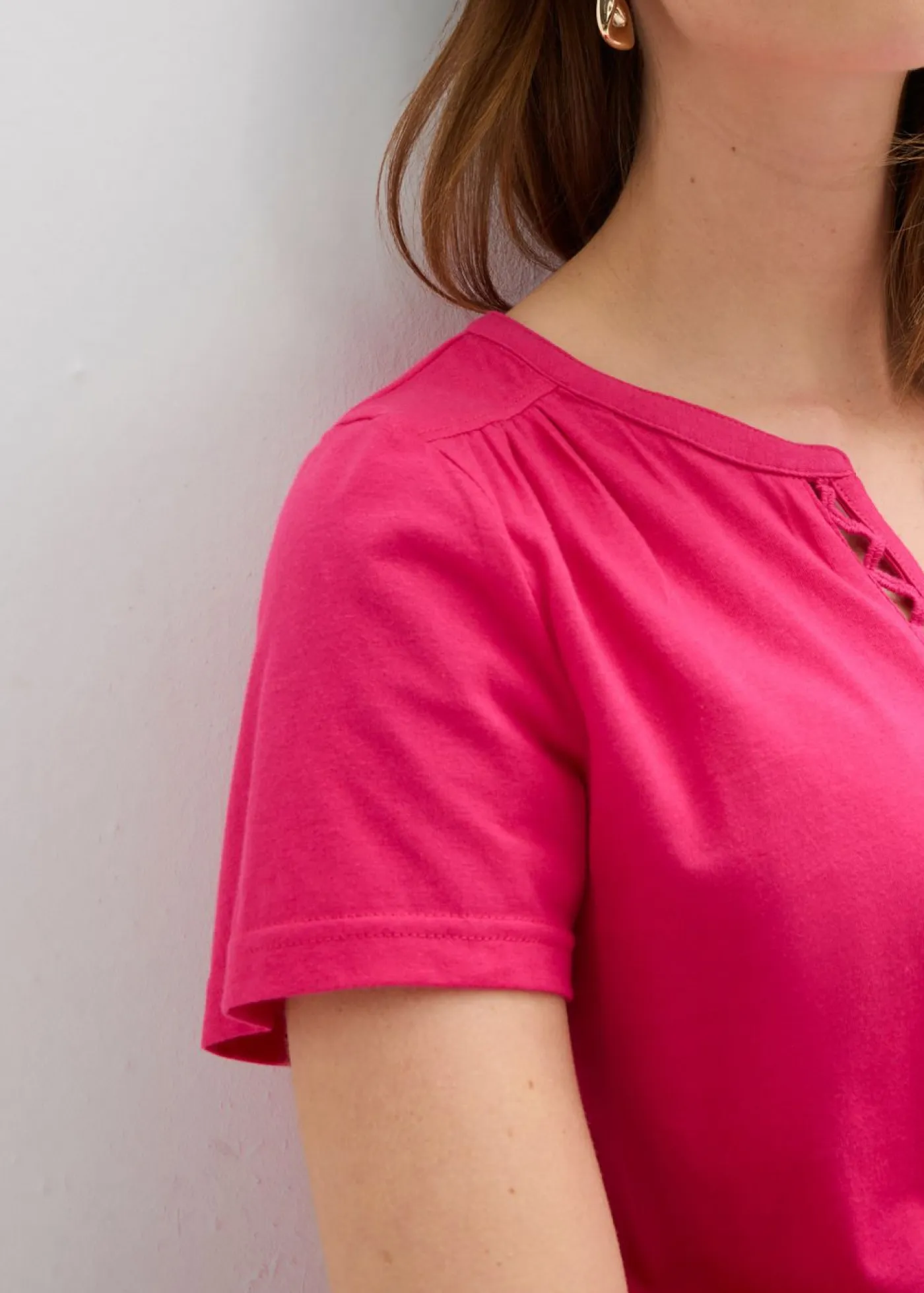 Best Camiseta con escote decorativo Mujer Camisetas|Novedades