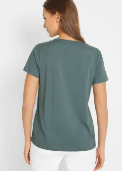 Online Camiseta con escote decorativo Mujer Camisetas|Novedades