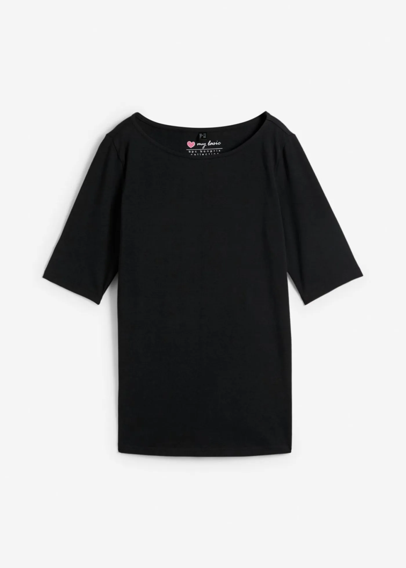 New Camiseta con escote en U y media manga Mujer Básicos|Camisetas