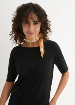 New Camiseta con escote en U y media manga Mujer Básicos|Camisetas