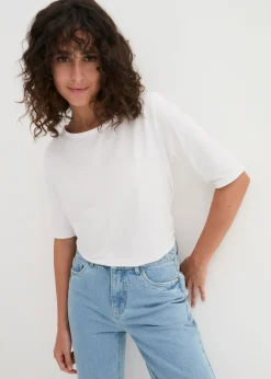 Sale Camiseta con escote en U y media manga Mujer Básicos|Camisetas