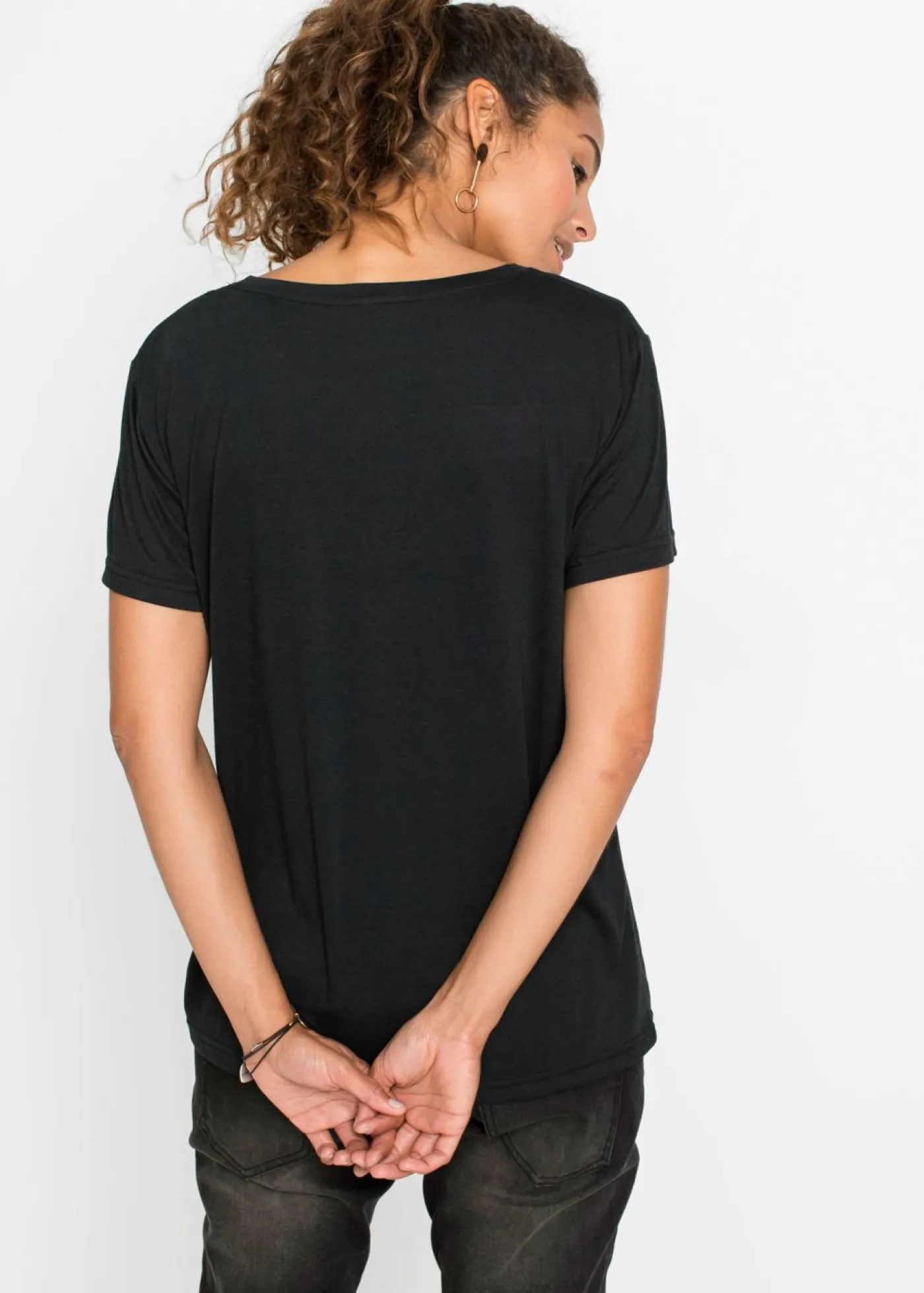 Clearance Camiseta con escote en V Mujer Básicos|Camisetas