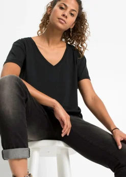 Clearance Camiseta con escote en V Mujer Básicos|Camisetas