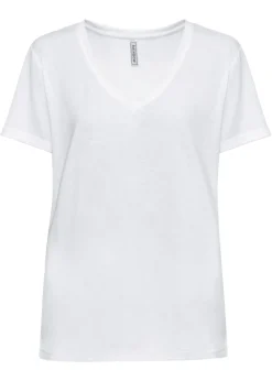Online Camiseta con escote en V Mujer Básicos|Camisetas