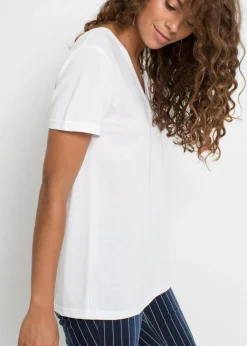 Online Camiseta con escote en V Mujer Básicos|Camisetas