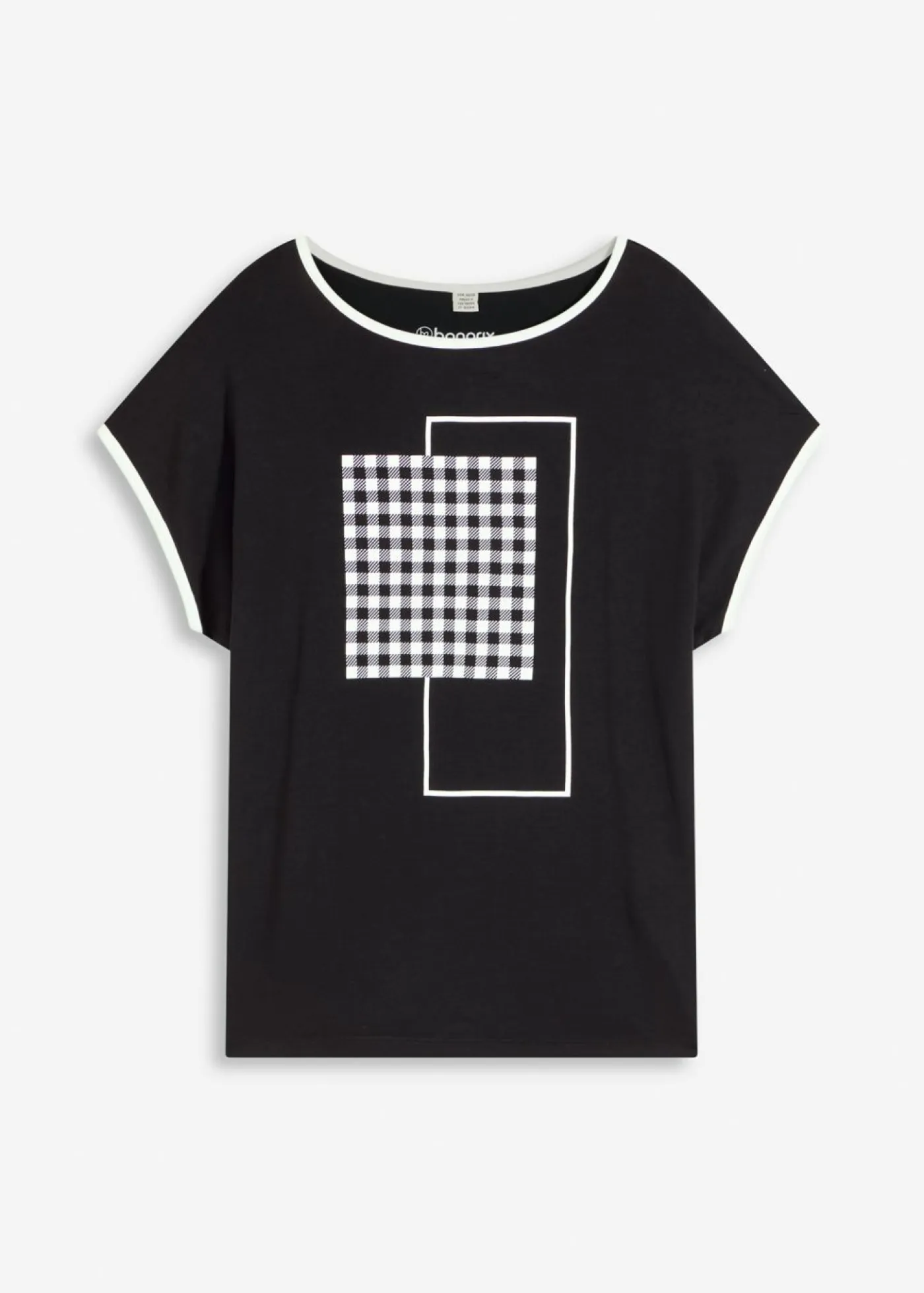 Hot Camiseta con estampado colocado y ribete en contraste Mujer Camisetas