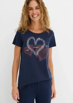Online Camiseta con estampado de corazón de algodón orgánico Mujer Camisetas