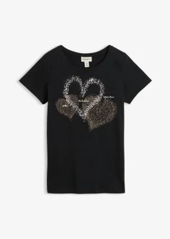 Best Camiseta con estampado de corazón de algodón orgánico Mujer Camisetas