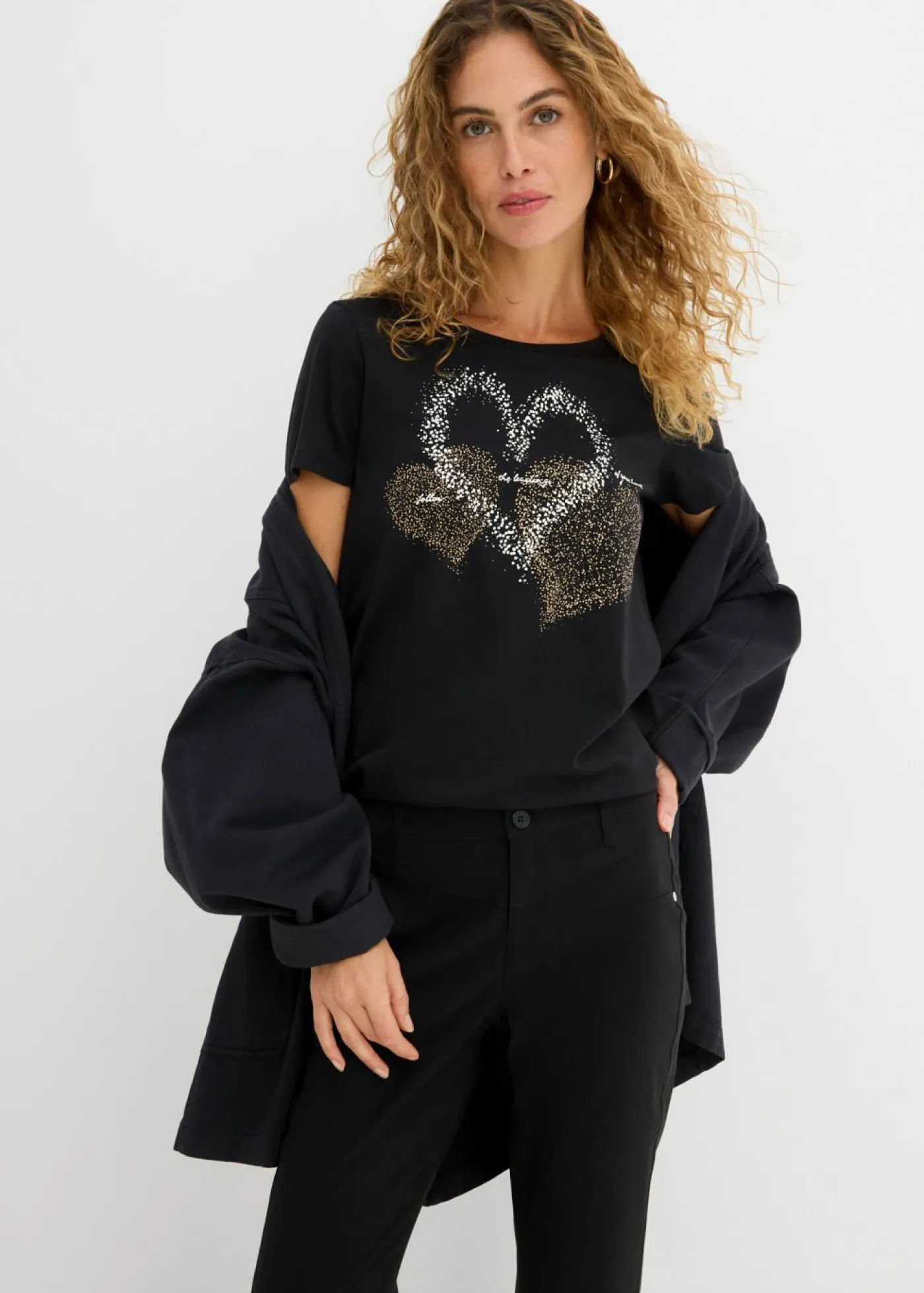 Best Camiseta con estampado de corazón de algodón orgánico Mujer Camisetas