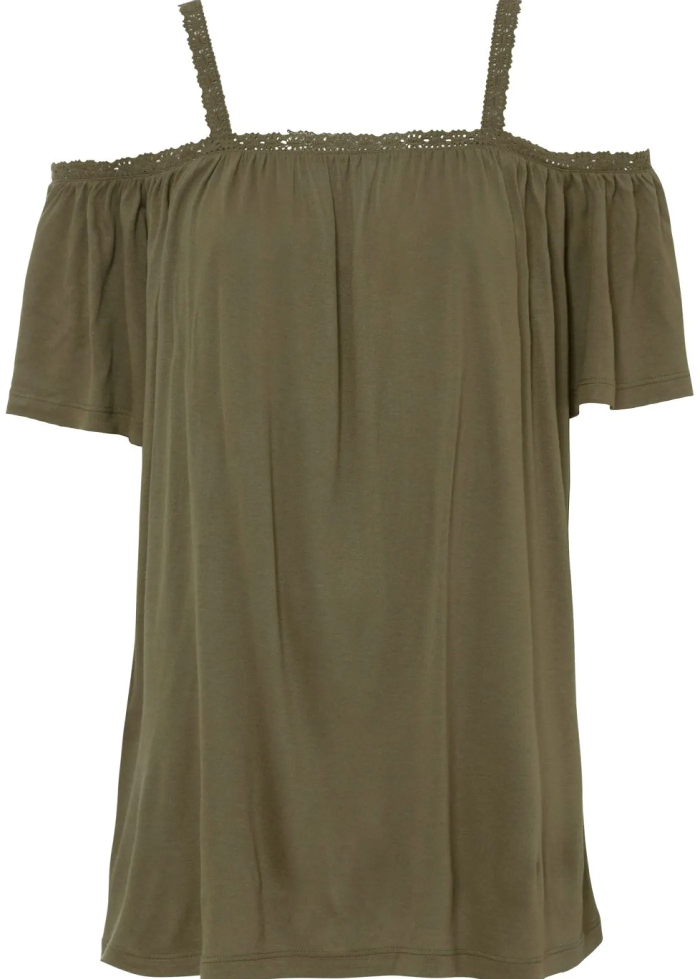 Best Camiseta con hombros al descubierto de viscosa suave Mujer Camisetas