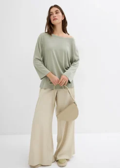 New Camiseta con hombros descubiertos de suave mezcla de modal Mujer Esenciales|Camisetas