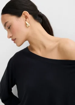 New Camiseta con hombros descubiertos de suave mezcla de modal Mujer Esenciales|Camisetas