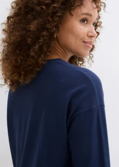 Hot Camiseta con inserto de blusa de algodón orgánico puro Mujer Camisetas