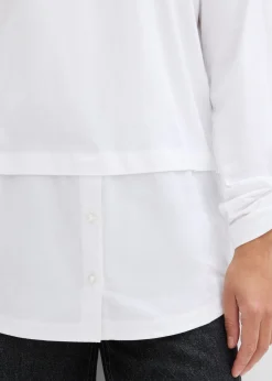 Best Camiseta con inserto de blusa de algodón orgánico puro Mujer Camisetas