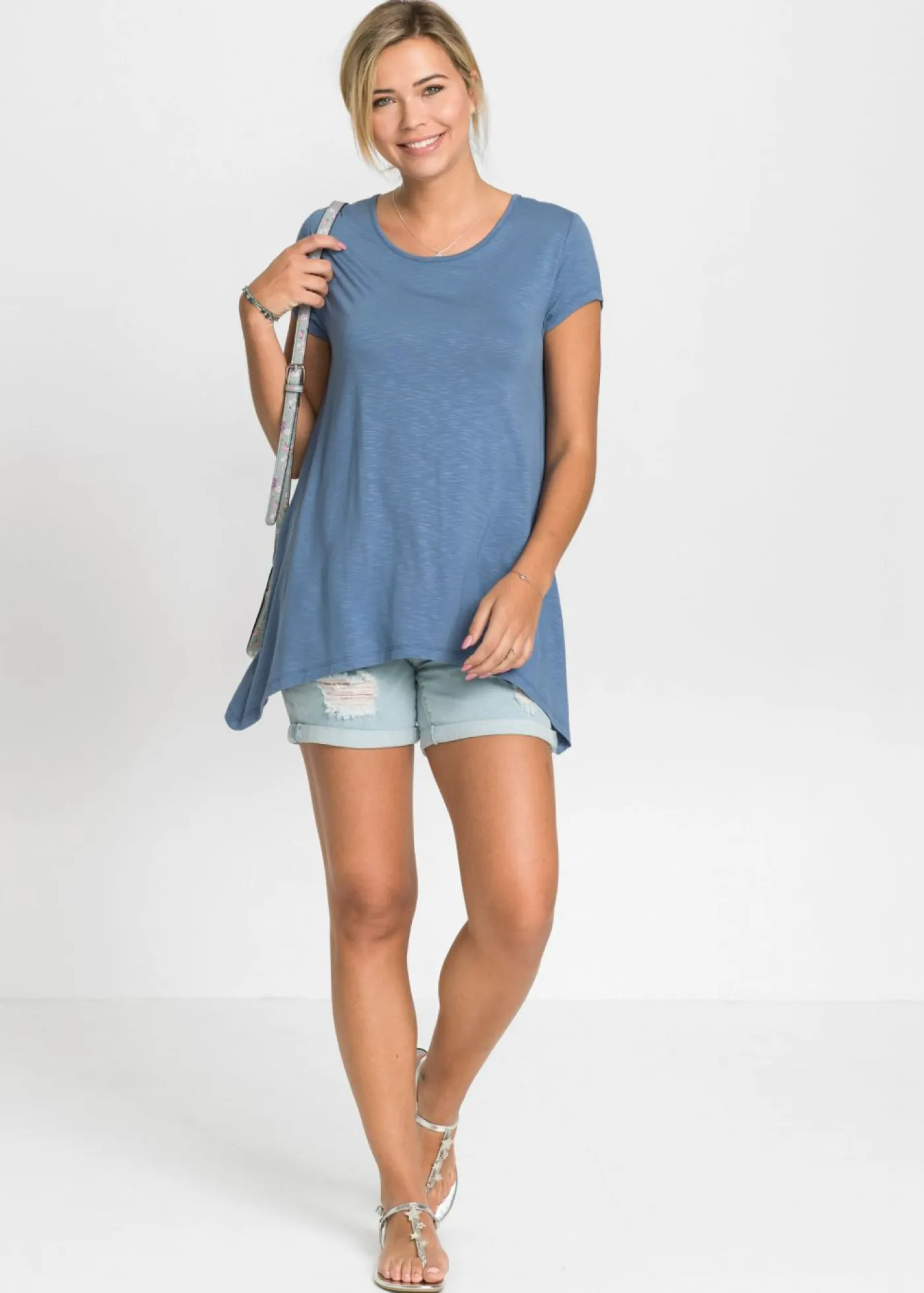 Camiseta con largo asimétrico Mujer Camisetas