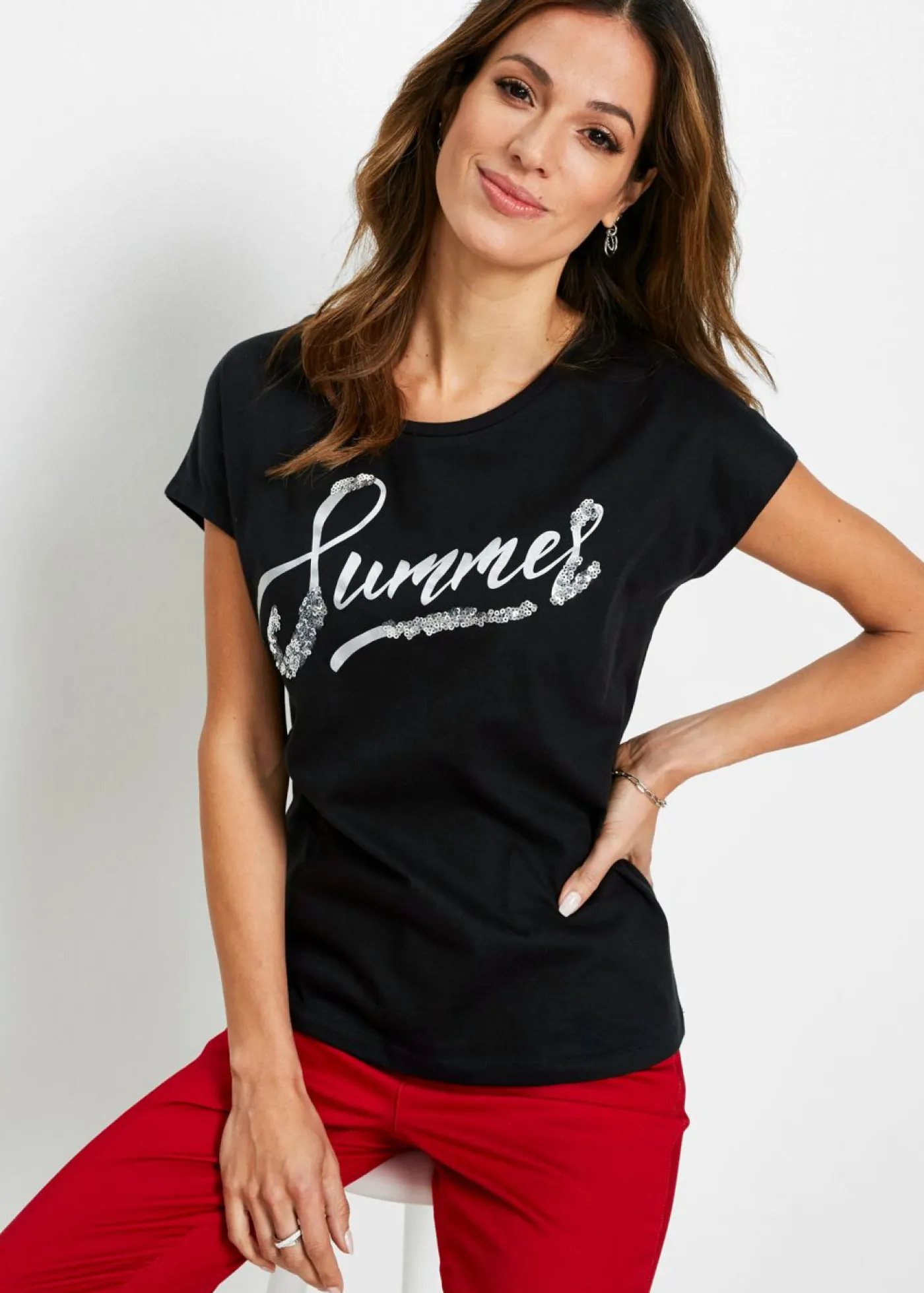 Camiseta con lentejuelas Mujer Camisetas
