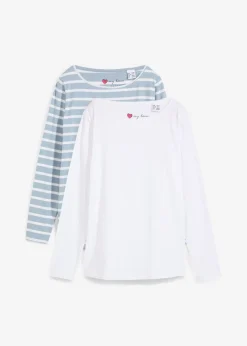 Discount Camiseta con manga larga y escote barco (2 unidades) Mujer Básicos|Camisetas