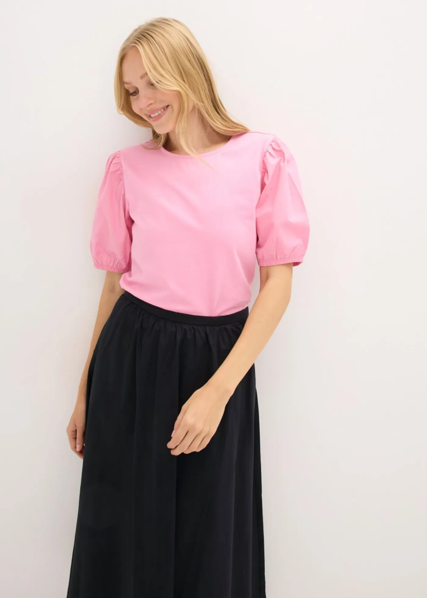 Clearance Camiseta con mangas abullonadas Mujer Camisetas|Novedades