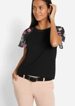 Hot Camiseta con mangas de gasa Mujer Camisetas