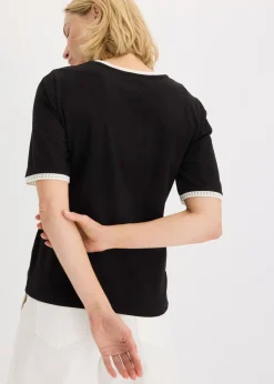 Best Camiseta con ribete de encaje Mujer Camisetas|Novedades