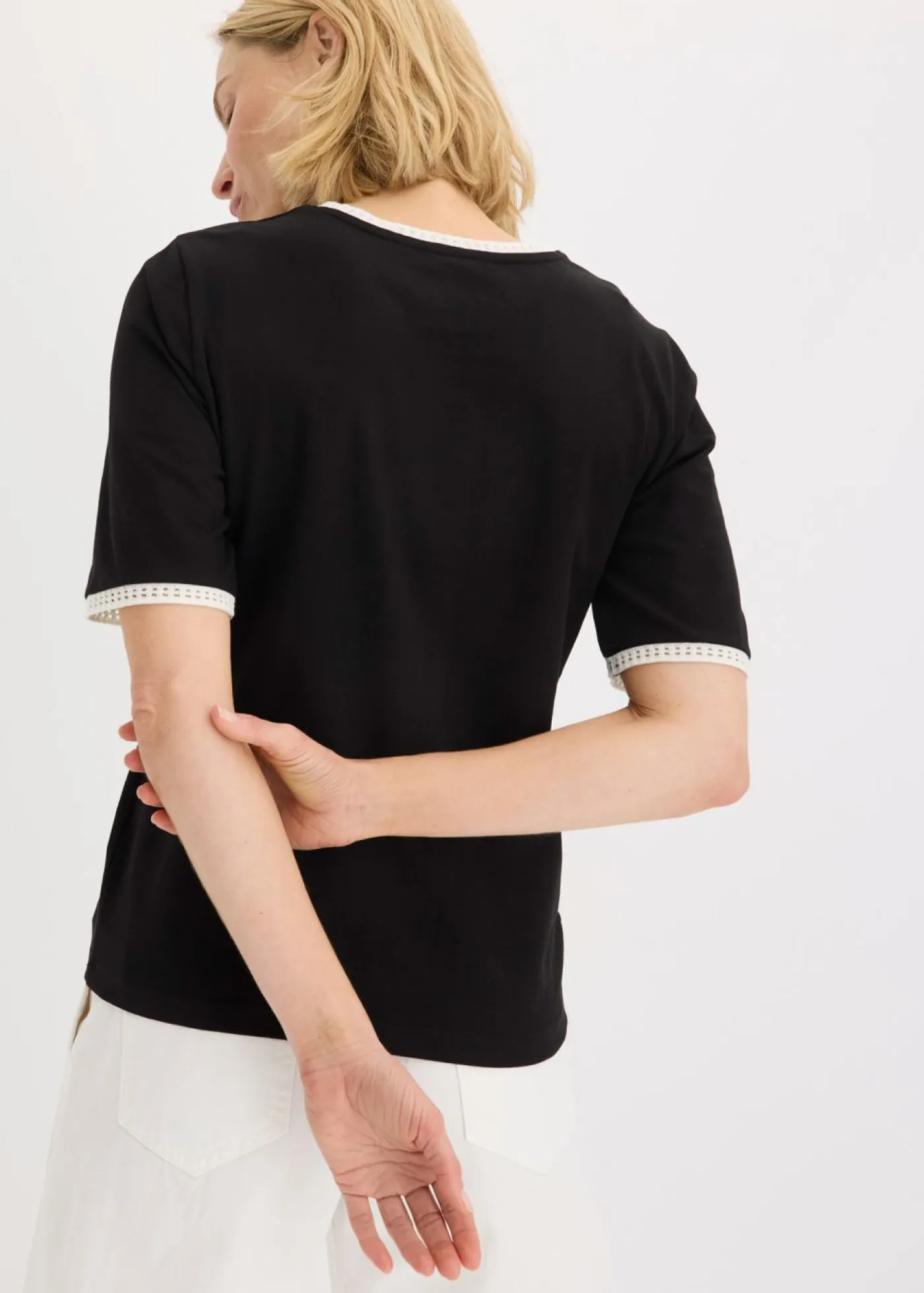 Best Camiseta con ribete de encaje Mujer Camisetas|Novedades
