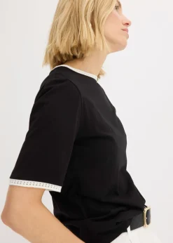 Best Camiseta con ribete de encaje Mujer Camisetas|Novedades