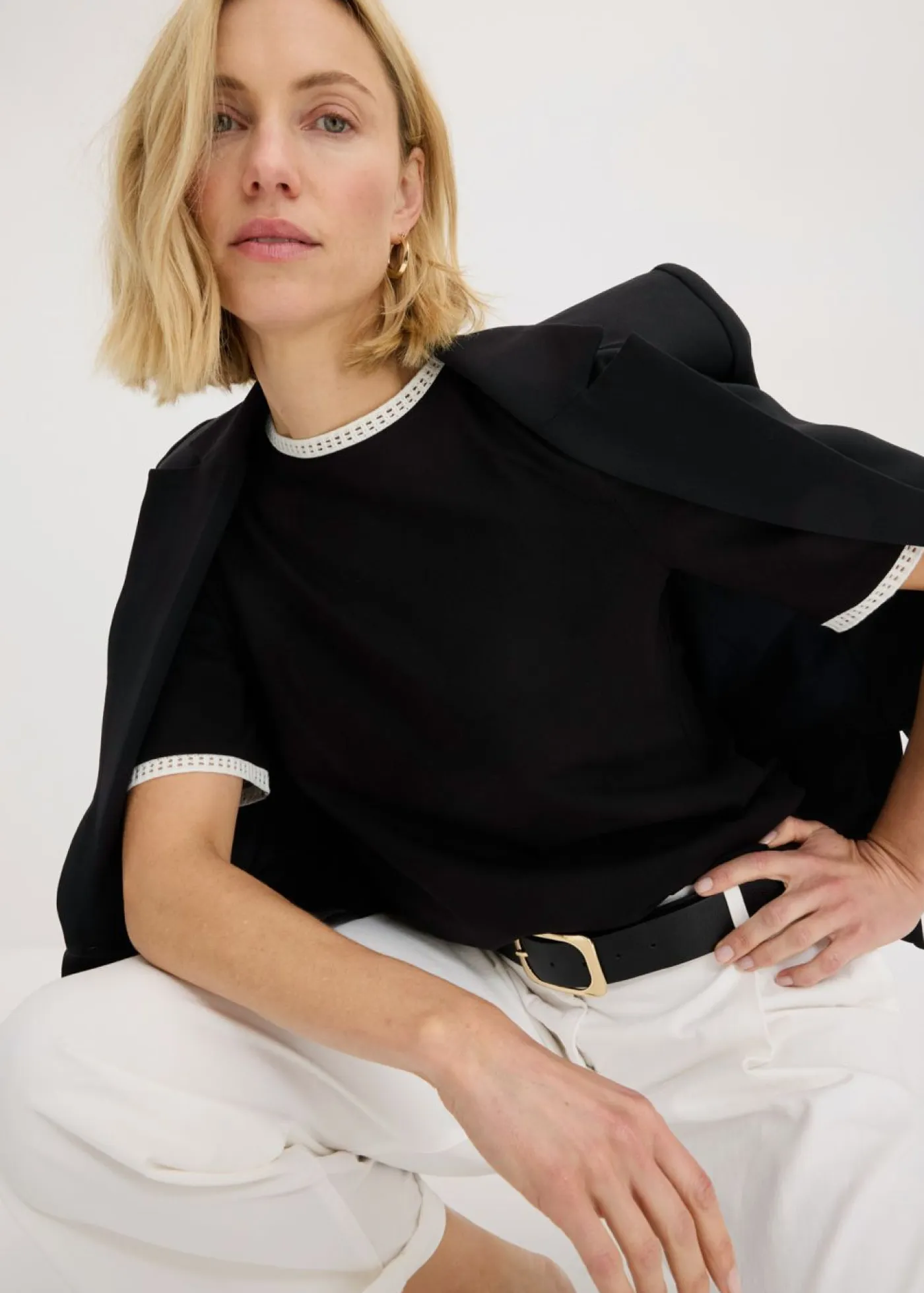 Best Camiseta con ribete de encaje Mujer Camisetas|Novedades