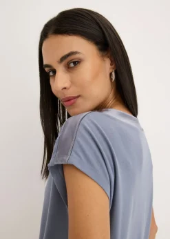 Online Camiseta con ribete de satén Mujer Camisetas