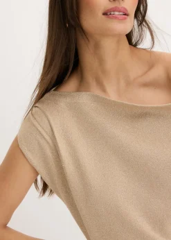 Camiseta con un hombro al descubierto Mujer Camisetas|Ropa De Punto