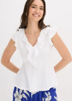 Hot Camiseta con volantes Mujer Camisetas|Novedades