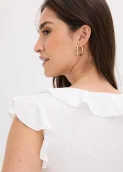 Hot Camiseta con volantes Mujer Camisetas|Novedades
