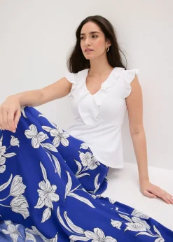 Hot Camiseta con volantes Mujer Camisetas|Novedades