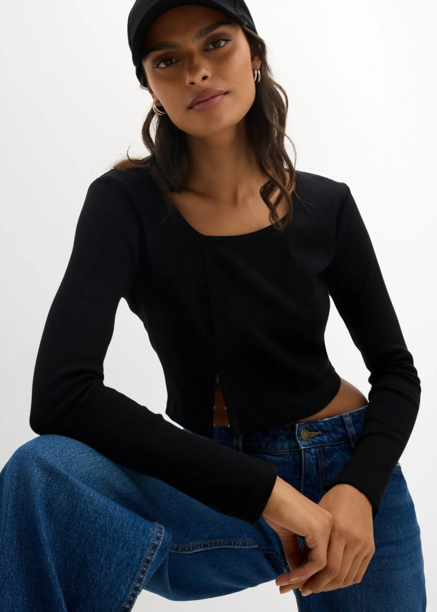 Sale Camiseta corta de canalé Mujer Camisetas