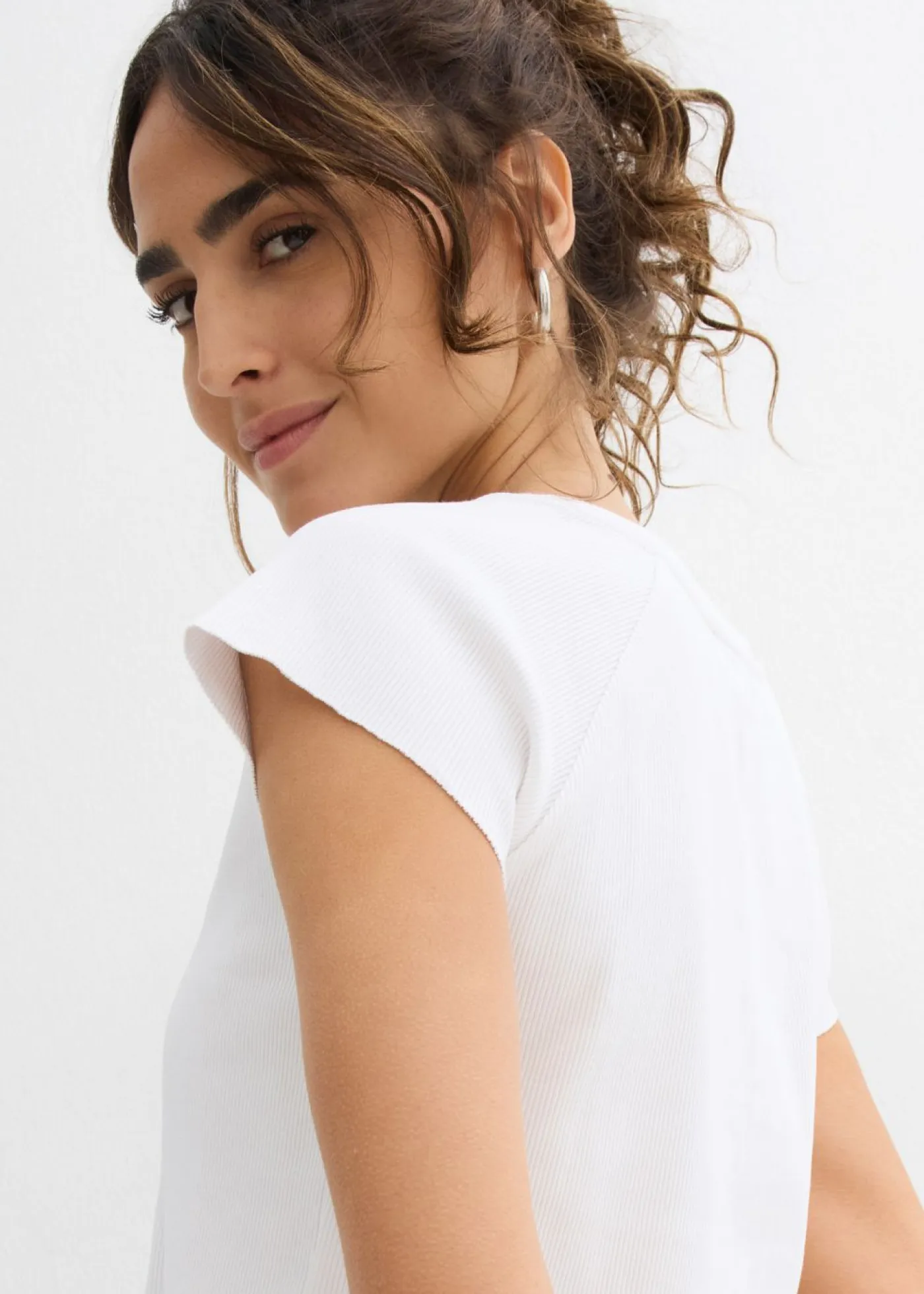 Clearance Camiseta corta de canalé Mujer Camisetas