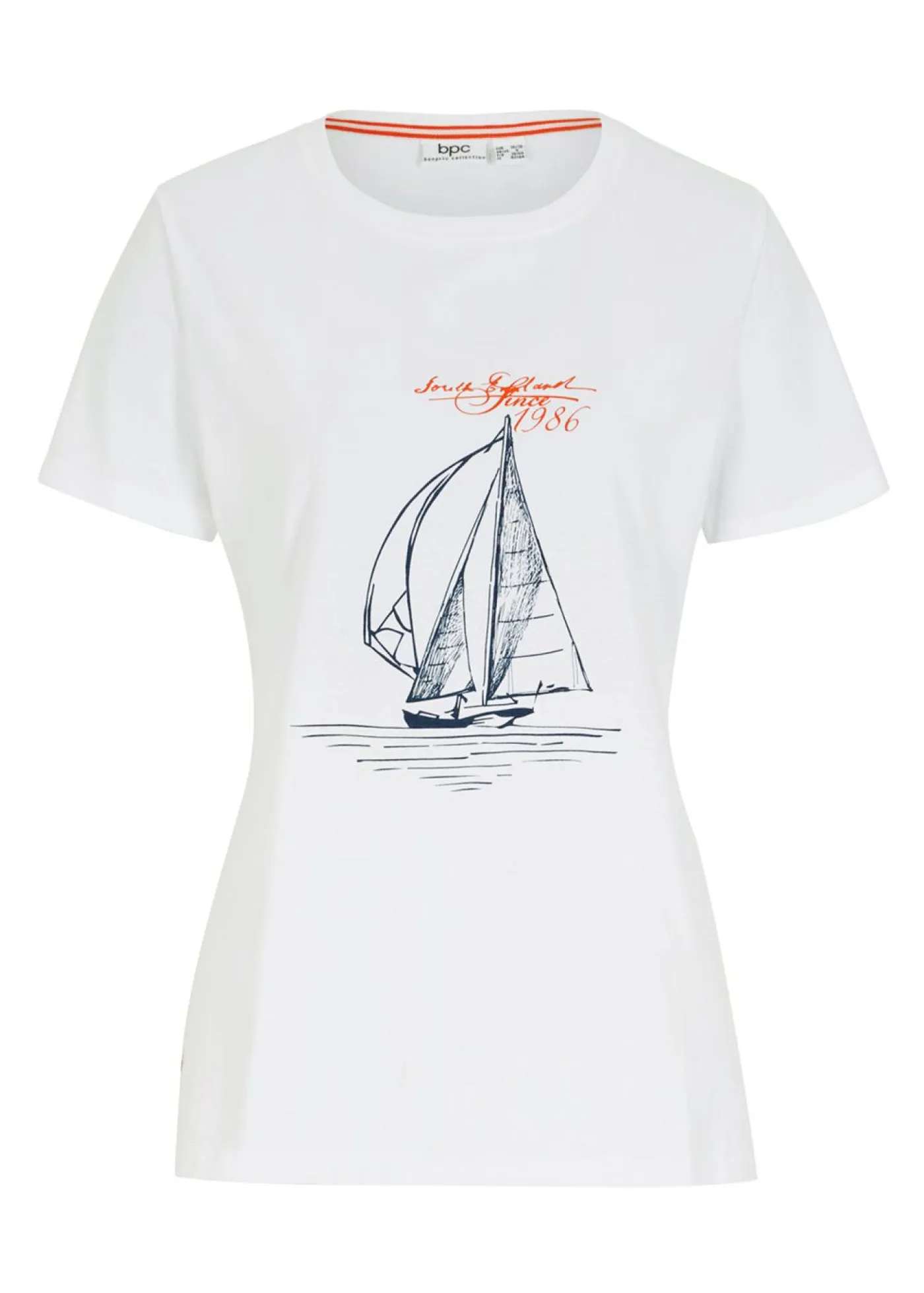 Sale Camiseta de algodón con abertura lateral y estampado Mujer Camisetas