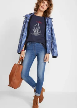 Hot Camiseta de algodón con abertura lateral y estampado Mujer Camisetas