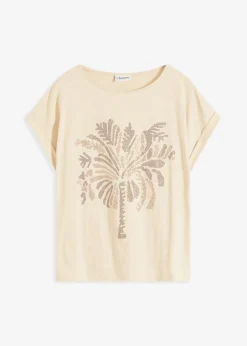 Best Camiseta de algodón con aplicación de tachuelas Mujer Camisetas