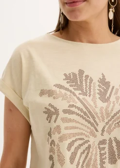 Best Camiseta de algodón con aplicación de tachuelas Mujer Camisetas