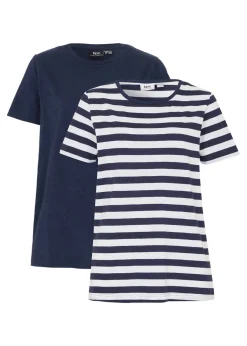 Best Camiseta de algodón con cuello redondo (2 unidades) Mujer Básicos|Camisetas