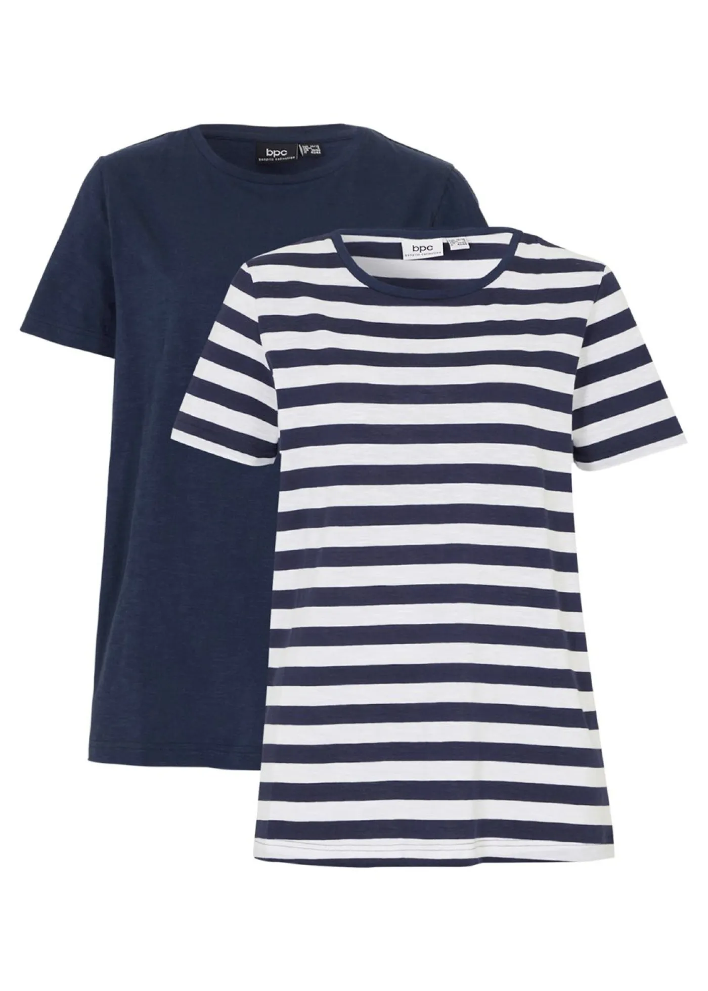 Best Camiseta de algodón con cuello redondo (2 unidades) Mujer Básicos|Camisetas