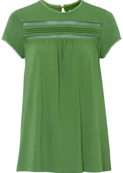 Sale Camiseta de algodón con encaje Mujer Camisetas
