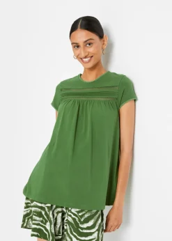 Sale Camiseta de algodón con encaje Mujer Camisetas