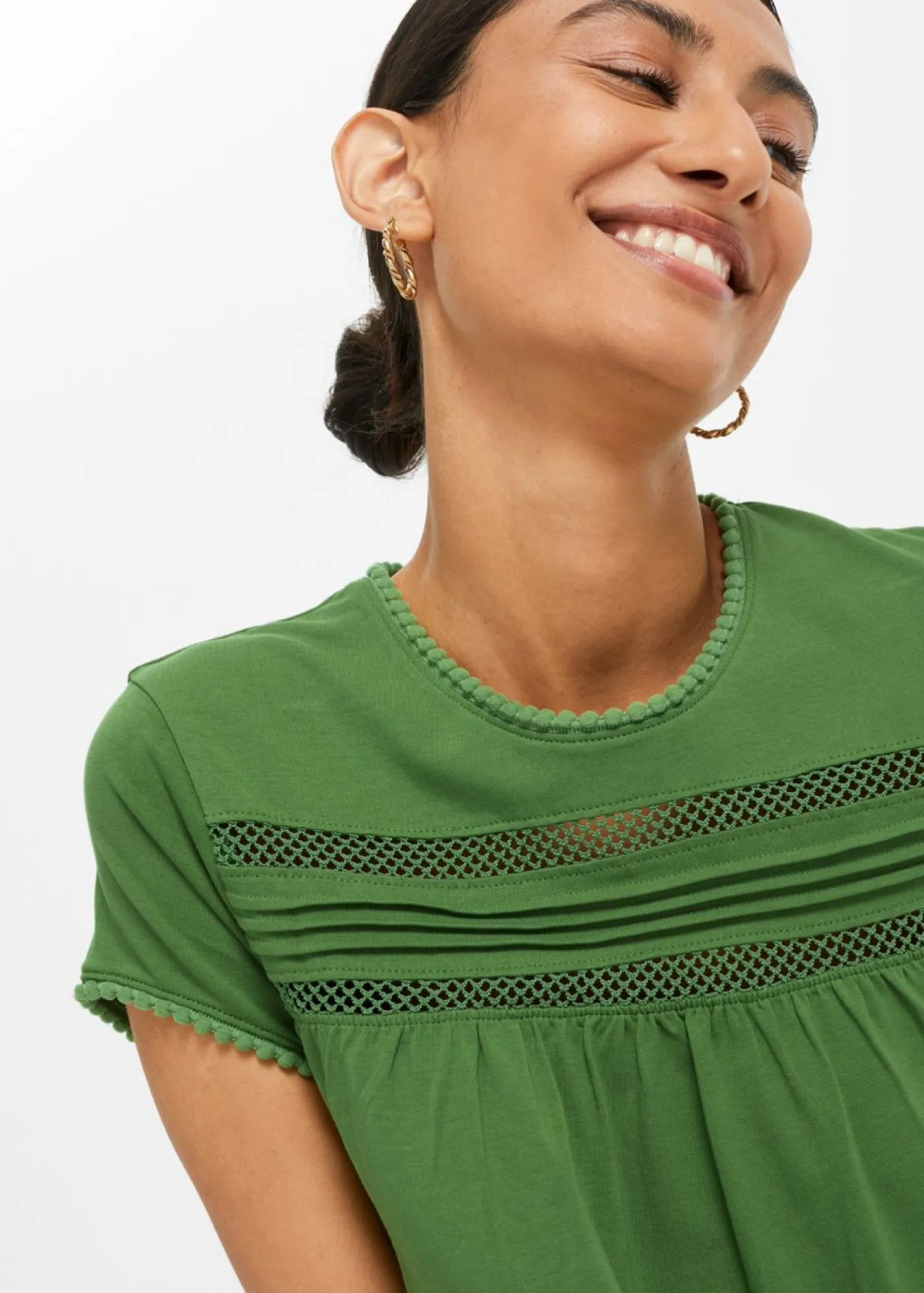 Sale Camiseta de algodón con encaje Mujer Camisetas