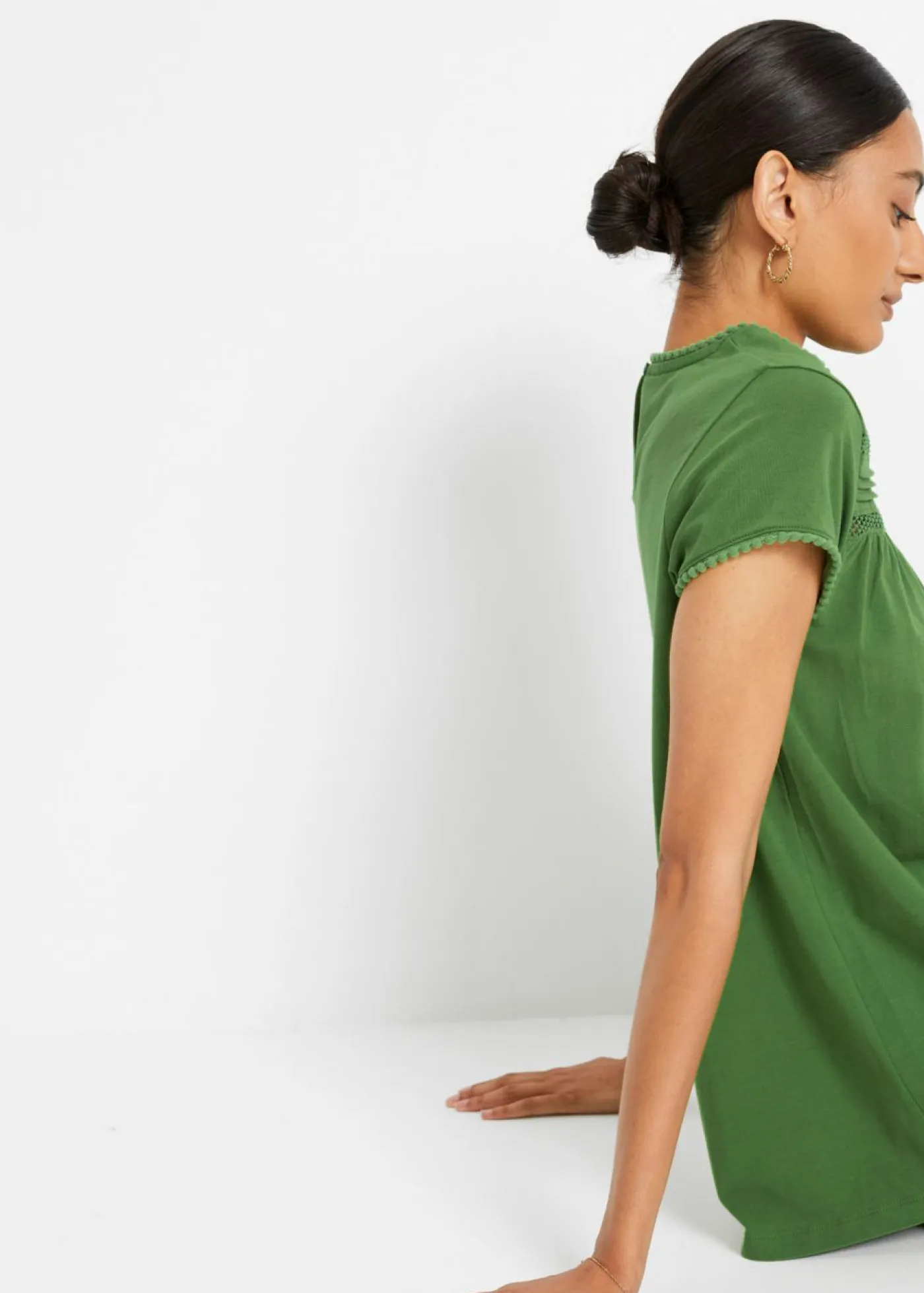Sale Camiseta de algodón con encaje Mujer Camisetas